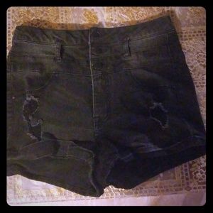 (2 for $10)Size 8 black wash, highwaist shorts